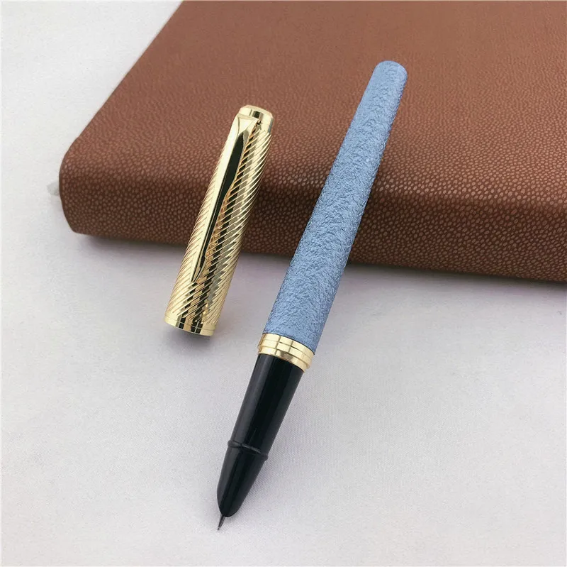 

MONTE MOUNT blue fountain pen High quality luxury metal INK pens business gift father teacher present 0.38mm 008