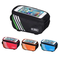 b soul touch screen bicycle bags cycling mtb mountain bike frame front tube storage bag for 5 0 inch mobile phone waterproof