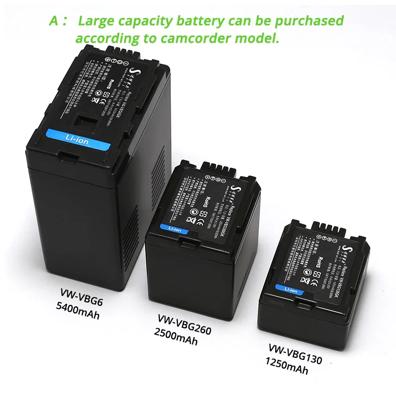 Аккумулятор для фотоаппарата Panasonic VW VBG260 SD600 SD700 SDT750 HS300 HS700 TM200 TM700 TMT750 HDC SD200