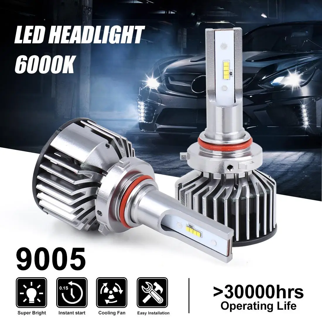 Натуральная K8 9005/9012/H1/H3/H4/H7/H11 автомобиля для Philips светодиодный фары 6000K 6800LM 55
