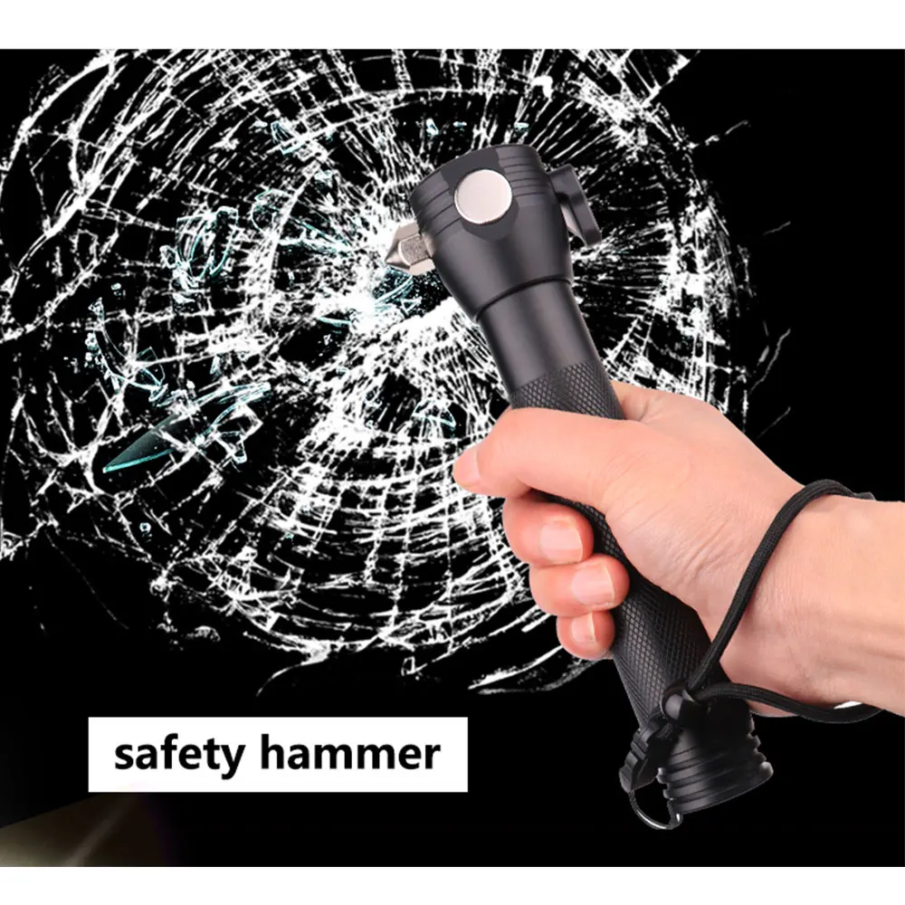 3 Вт Солнечный мощный светодиодный фонарик ударный с блоком питания 18650 батарея