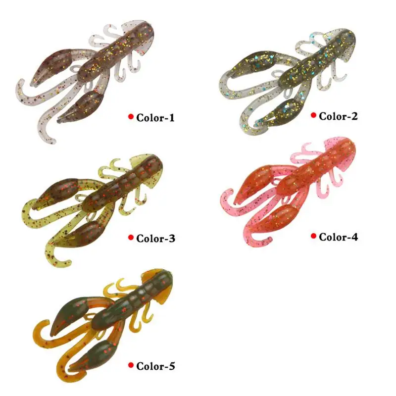 Buy 5 Pack Fishy Smell Rolling Shrimp Fake Lobster Lure Soft Bait Bionic Worm Bass False Fishing on