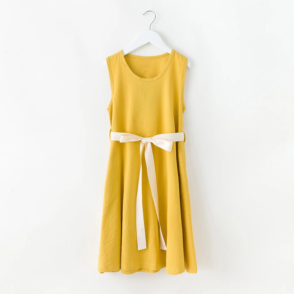 Girls dress summer sleeveless belt long skirt elegant yellow princess 2019 spring new children's | Детская одежда и обувь
