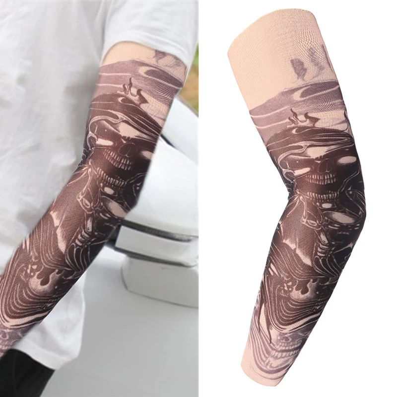 

Cool Men Protection 3d Refreshing Summer Women Sun Protection Nylon Tattoo Sleeve Slip Casual Styles Stretchy Uv Protection New