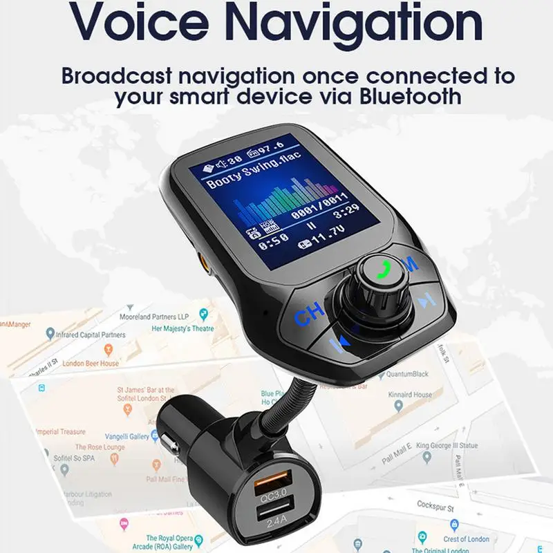 Bluetooth fm-передатчик ЖК-дисплей Дисплей громкой связи автомобиль флэш-диск MP3 плеер