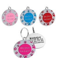 1pcs personalized dog id tag collar anti lost stainless steel engraved pet cat puppy collar accessories telephone name home tags
