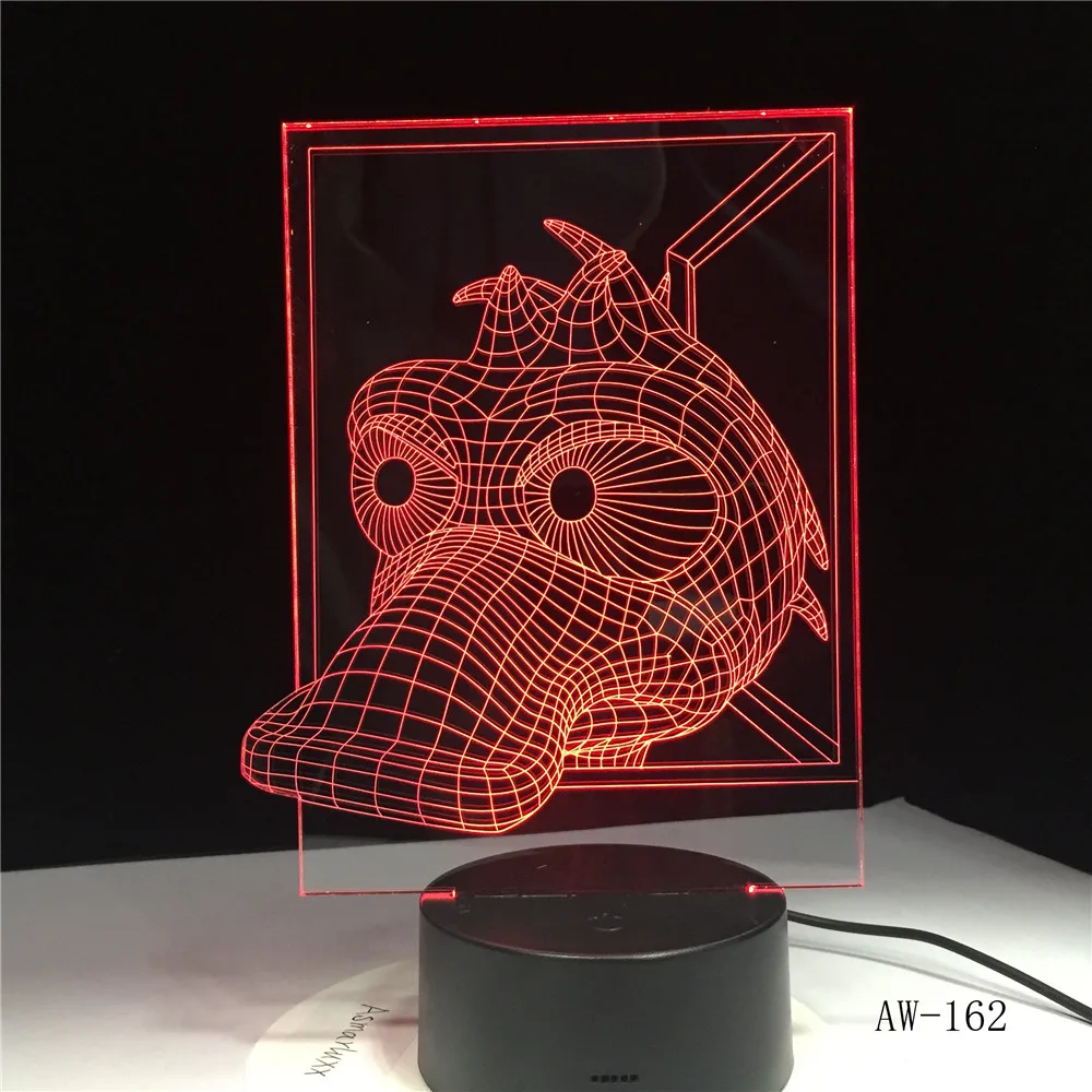 3D Светодиодная лампа в виде утки светодиодные лампы Детская база с USB 7 цветов