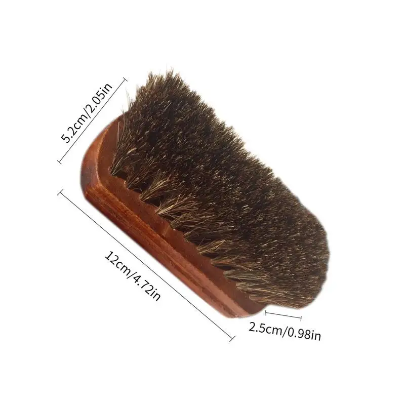 1PCS Car Brush Brown Horse Hair For Shoe Shine Brushes Wooden Handle Seat Boots Leather Care Cleaning | Автомобили и мотоциклы