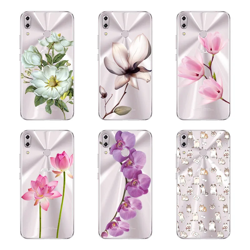 Soft TPU for asus zenfone 5 5z ze620kl zs620kl 4 3 max zc553kl zc520tl zc520kl Pro ZC554KL ze520kl ze552kl Case flower Cover |