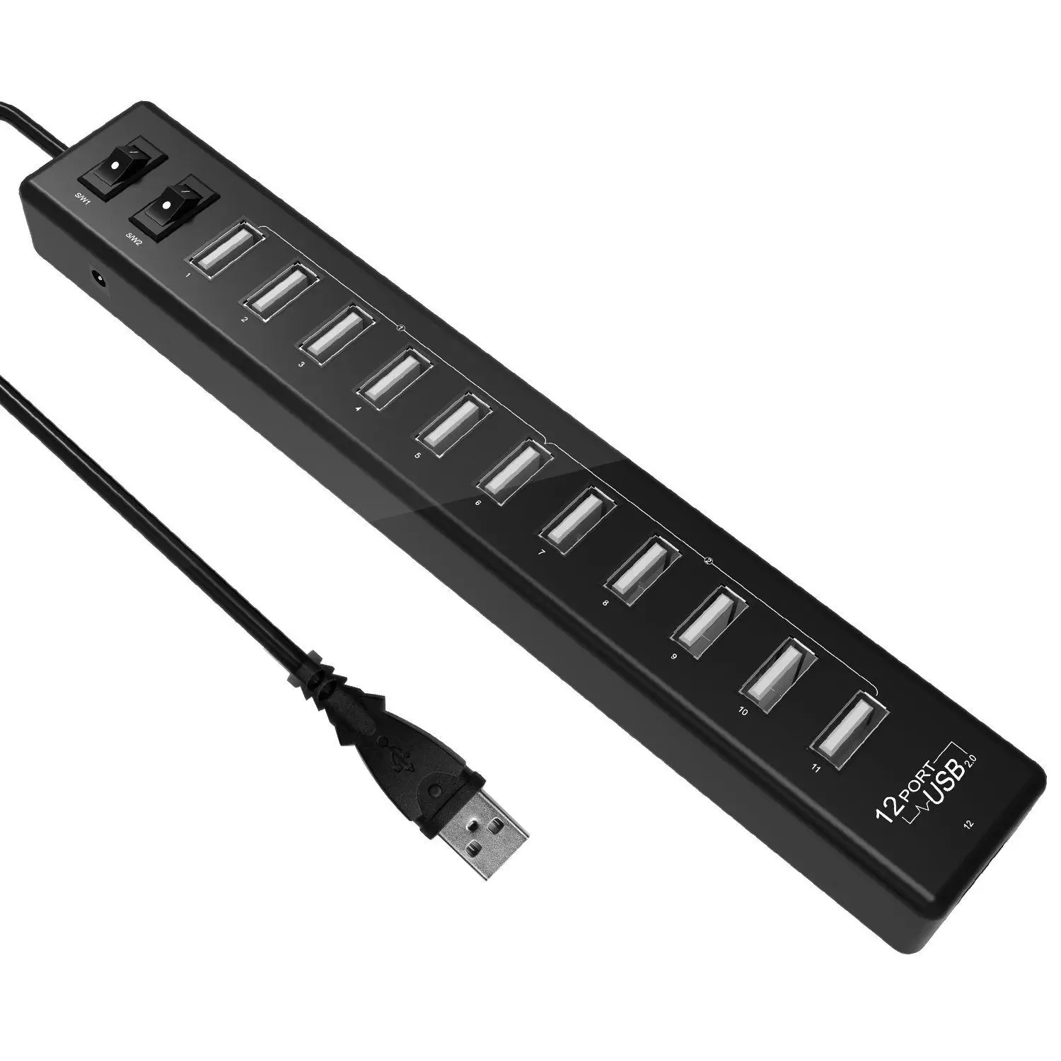 Перетащите двенадцати USB2.0 концентратор 12 Порты и разъёмы USB высокое Скорость для