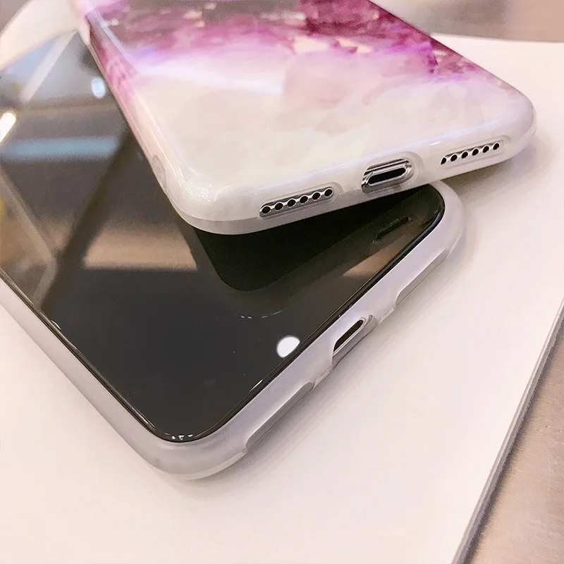 XINDIMAN фиолетовые Чехлы для iphone X чехол Аметист силиконовый 6 6s 6plus Мягкий ТПУ 7 capa 7plus