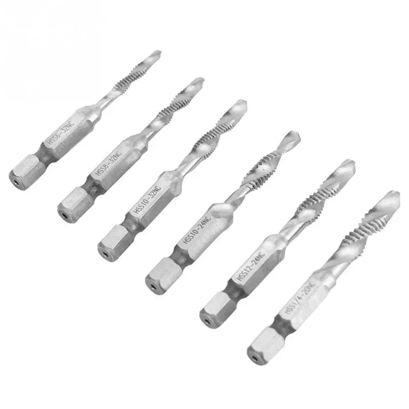 6 шт. Высокоскоростная сталь 1/4 &quotс шестигранным хвостовиком Комбинированный