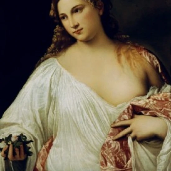 Flora Titian (1487 1576/Venetian) Galeria degli Uffizi Флоренция постер печать (18x24)|Таблички и знаки| |