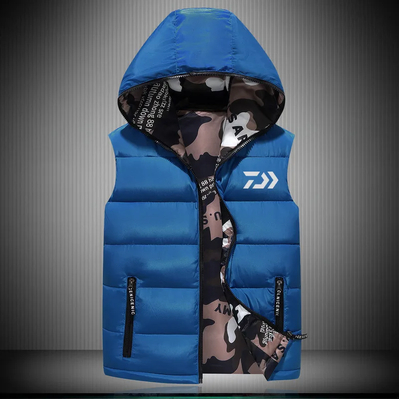Daiwa Рыболовная одежда мужской двусторонний жилет зимняя спортивная утепленная