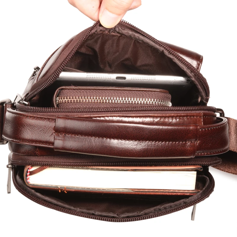 

Genuine Leather Men Briefcase Shoulder Bag Multi-Capacity Tote Handbag Male Natural Skin Business Messenger Top Handle Bags