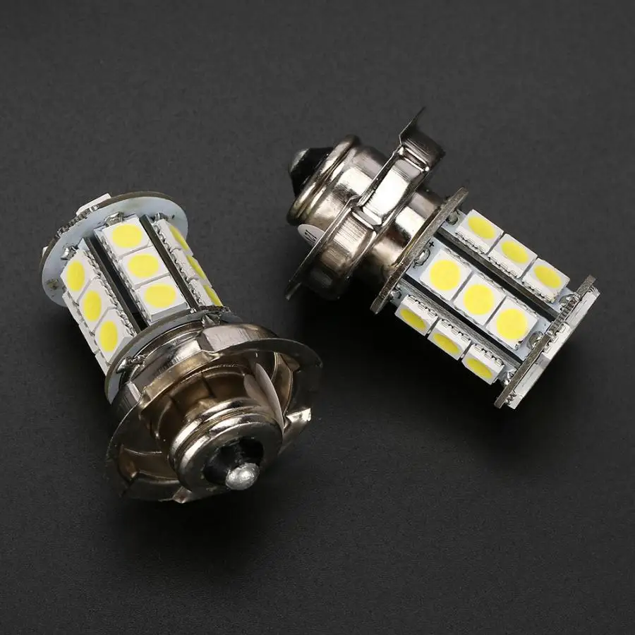 Universal Motorcycle Headlight Bulbs 2 PCS 12V P26 S24 SMD LED Car 6000k Aluminum| |