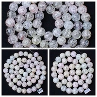 high quality 6810mm cracked multicolor stone crystal round shape loose beads strand 38cm wj157
