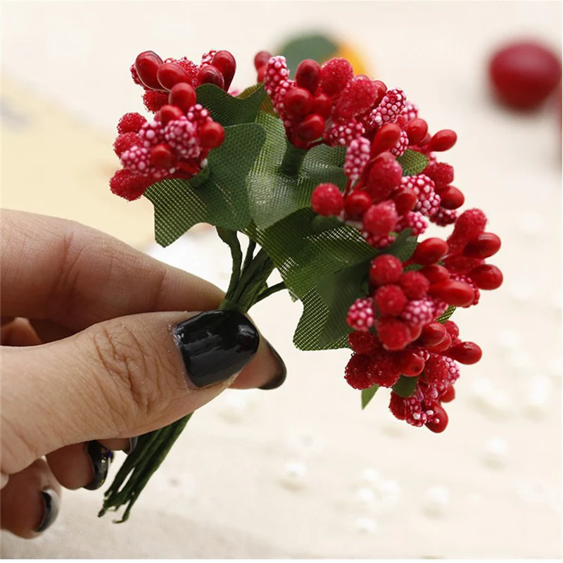 12 шт./лот stamen sugar Искусственные цветы Свадебные украшения diy ВЕНОК рукоделие