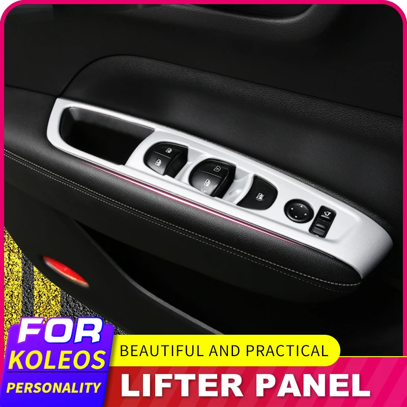 

Нержавеющая сталь и ABS углеродистая Автомобильная дверь переключатель окна подъемная панель накладка для Renault Koleos для Samsung QM6 LHD 2017 2018