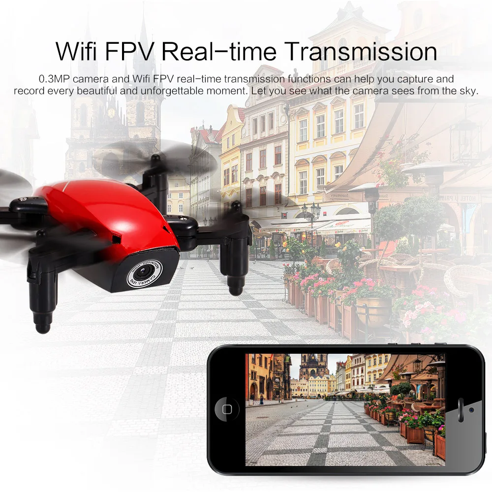 Складной мини-Квадрокоптер S9W 2 4 ГГц канала камера МП Wi-Fi FPV/без камеры | Игрушки и