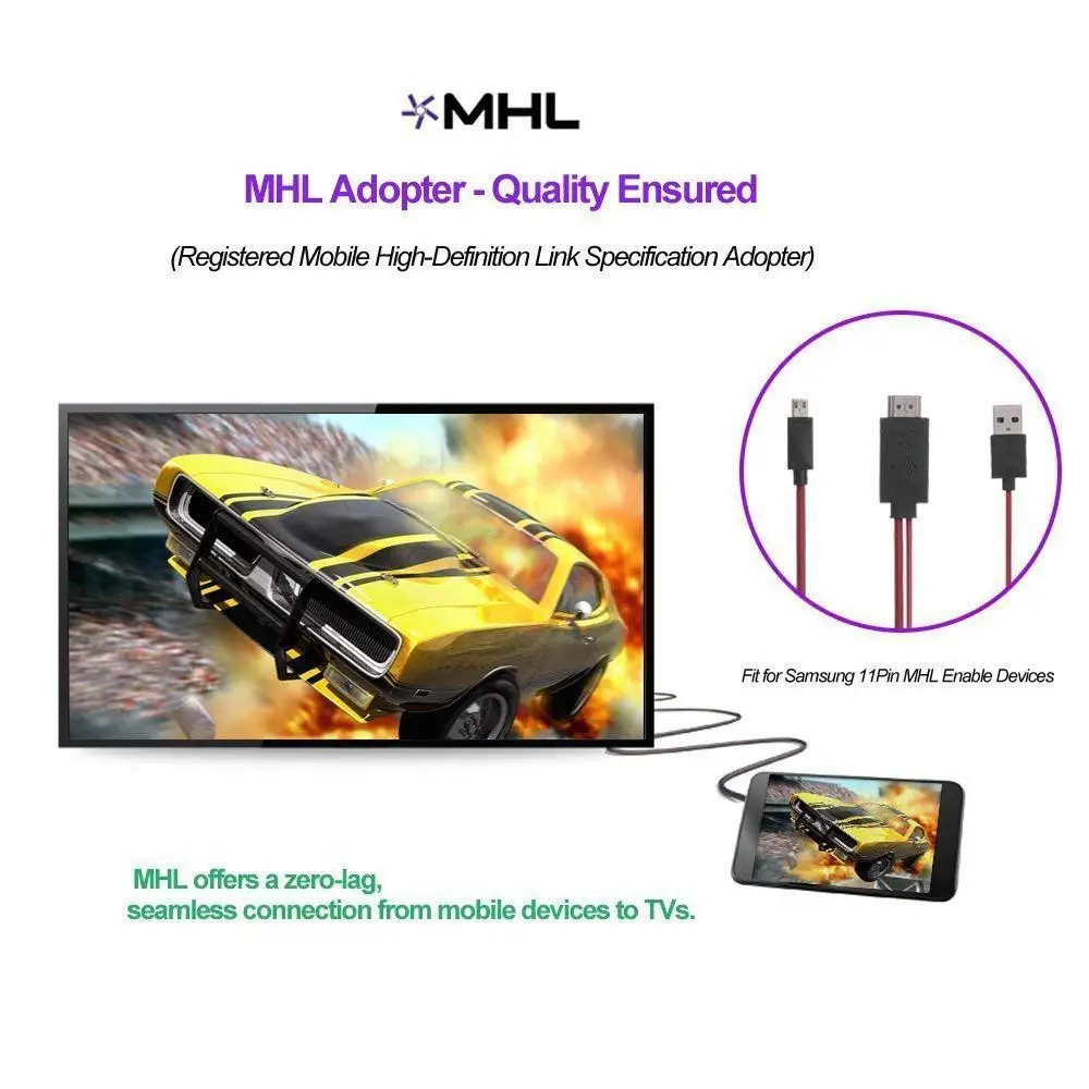 Кабель-переходник MHL Micro USB/HDMI 6 5 футов 1080P HDTV для устройств Android Samsung Galaxy S3 S4 S5 Note 3 2 -
