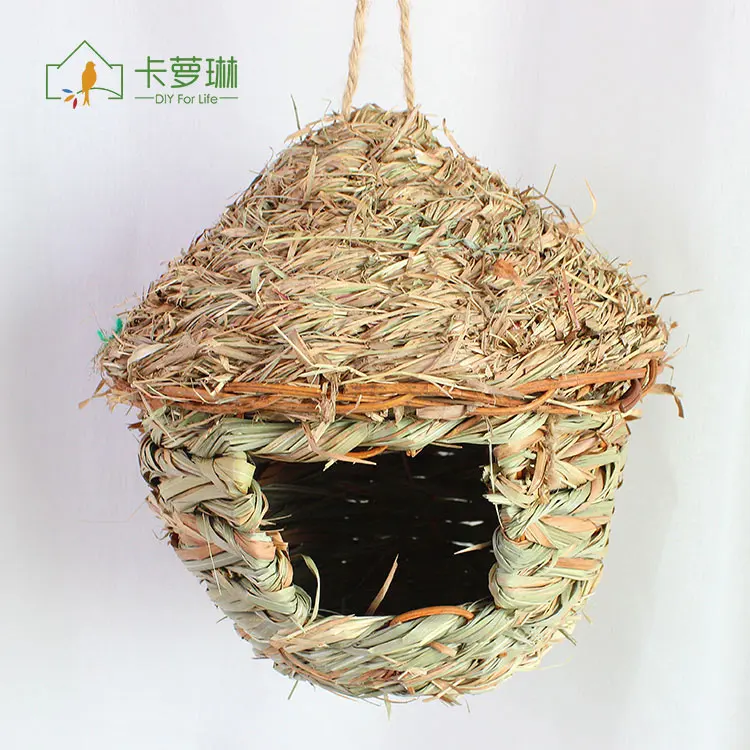 2019 straw Birds Nest Natural Grass Egg Cage Outdoor Decorative Hanging Parrot House home decoration | Дом и сад