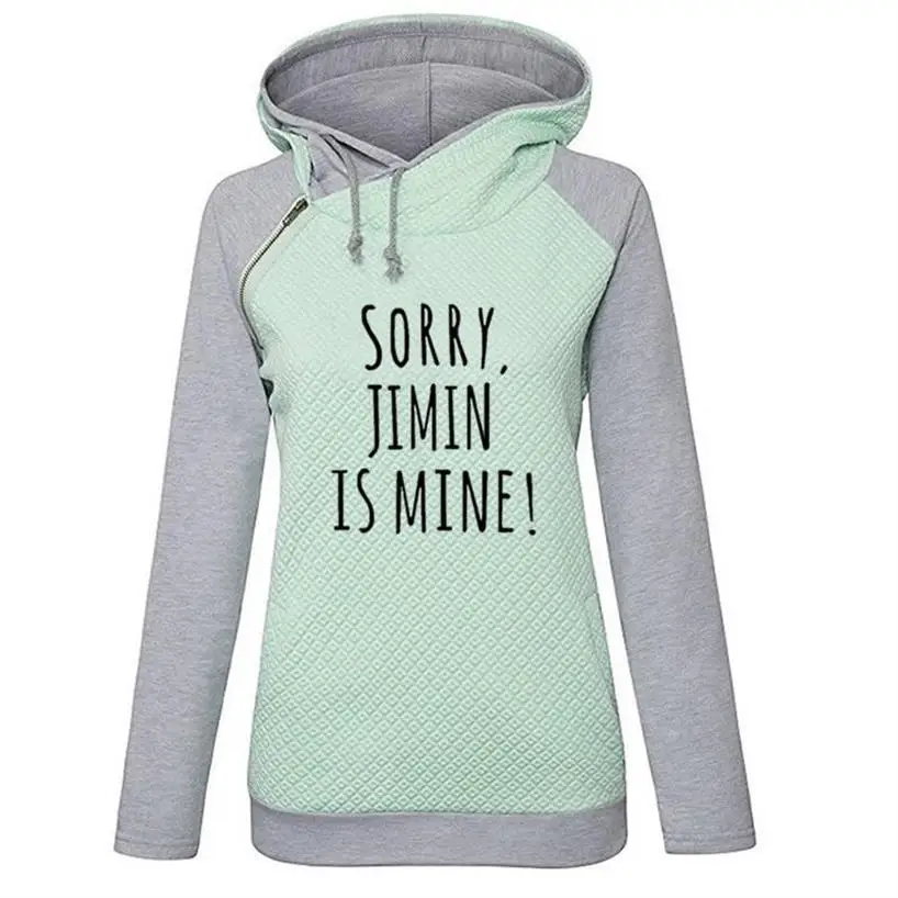 JIMIN IS MINE худи с буквенным принтом Женская толстовка на молнии топы толстовки