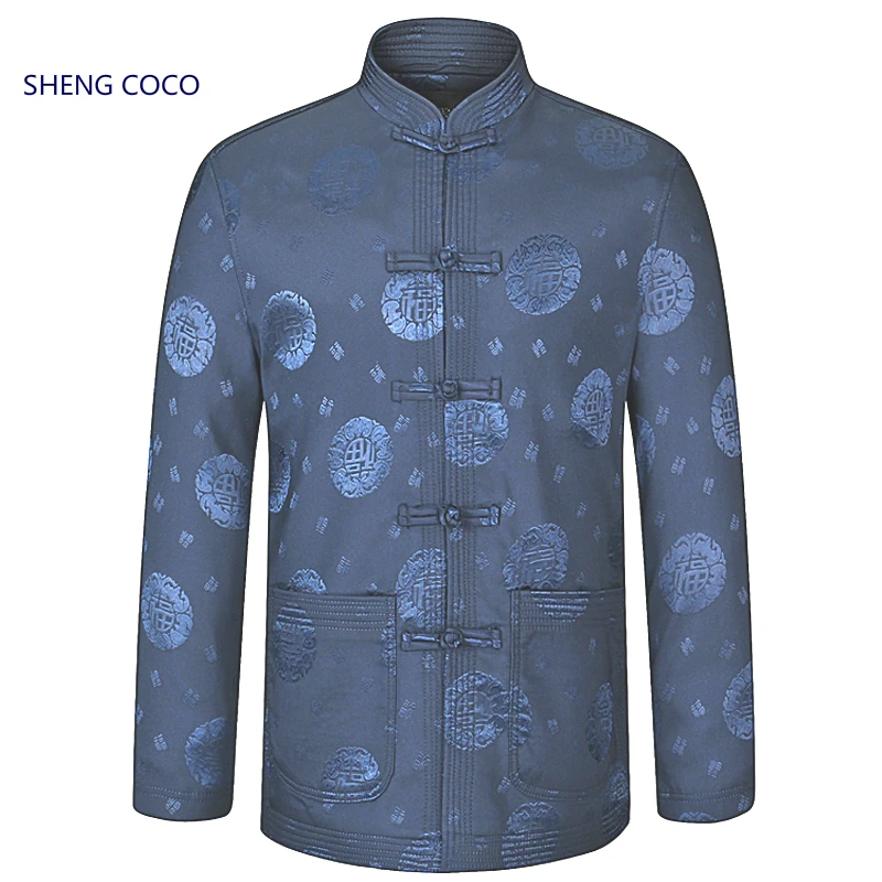 Sheng Coco мужское традиционное китайское пальто куртка Zhongshan зимнее китайская