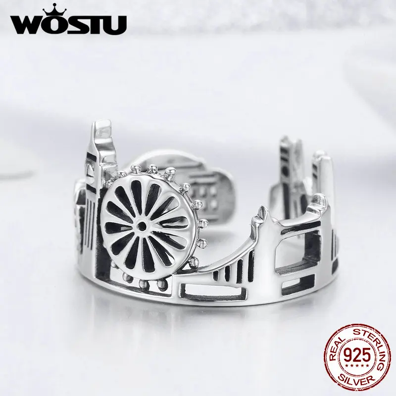 Женское Винтажное кольцо WOSTU романтичное в стиле панк из стерлингового серебра 925