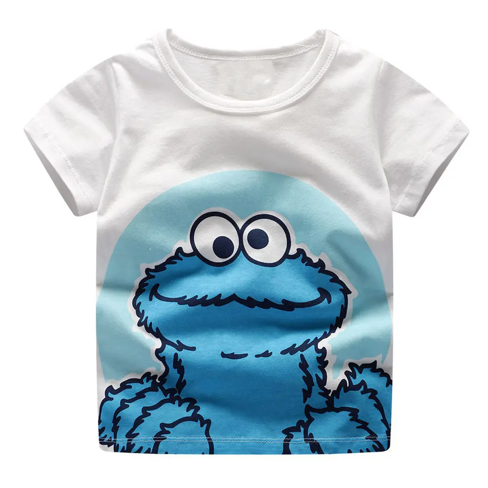 

Прыжки метров Мальчики Топ Сезам» с принтом «Элмо» Футболка с принтом детские летние футболки, детская одежда на 18 с персонажами из мультфи...