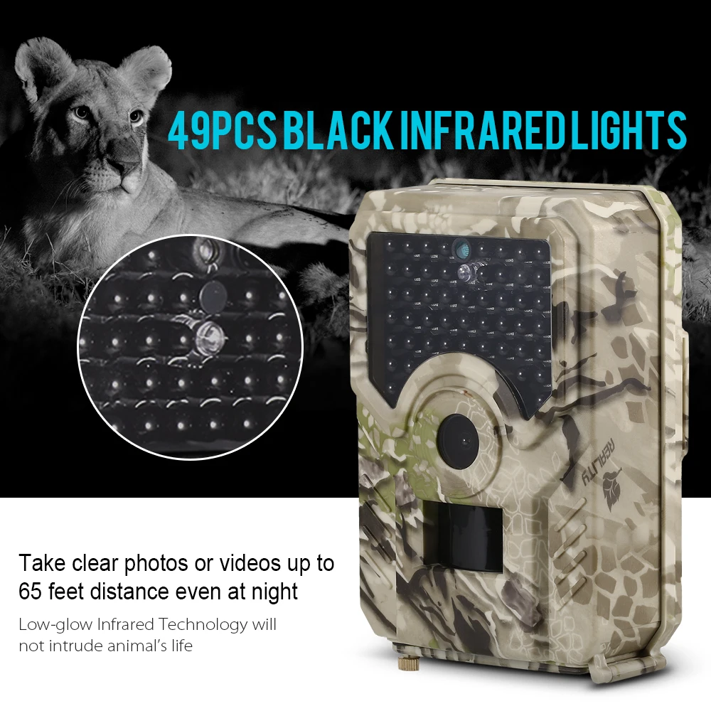 Водонепроницаемый 12MP 1080P Trail camera 65ft Инфракрасная камера ночного видения для охоты