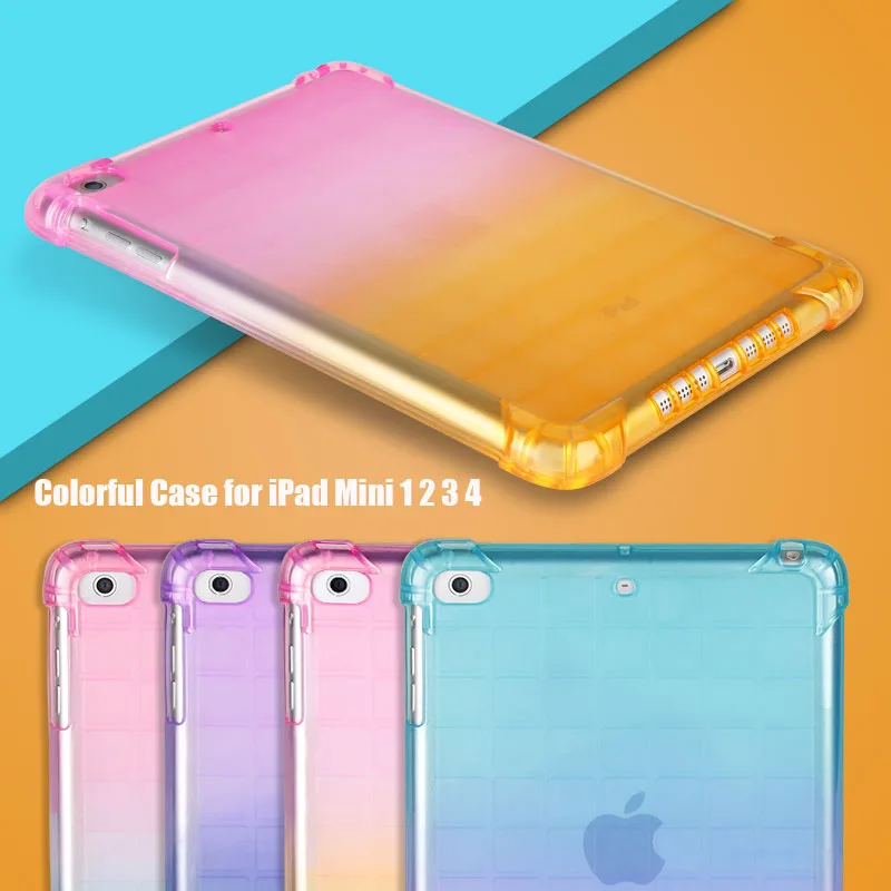 Защитный чехол из ТПУ для Apple iPad Mini 1 2 3 4 бампер с градиентом карамельных цветов