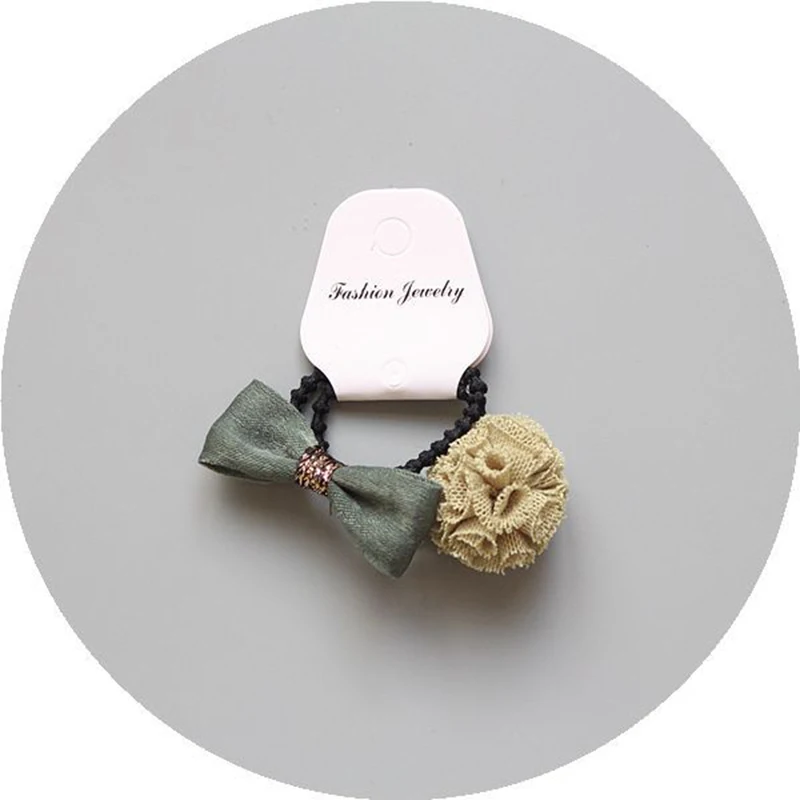 LNRRABC 2pcs/Set Cute bowt Girls Bow Hair Ties Set Lace Pom Ball Band Ropes Ponytail Holder Accessories on. - LNRRABC 2шт/набор Милые ленточки для волос с бантиками для девочек, комплект из кружевных мячей, резинки для хвоста, аксессуары для волос.