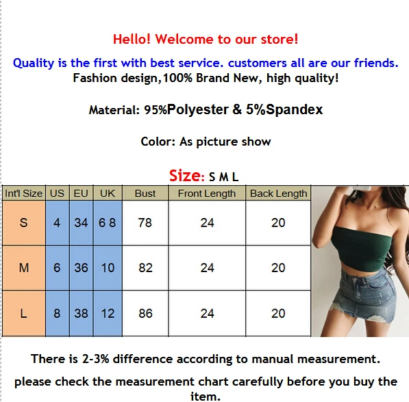 New Fashion Hot Sexy Women Strapless Top boob tube top Sexy Sleeveless Crop Top Lady Bandeau Top Pure Color