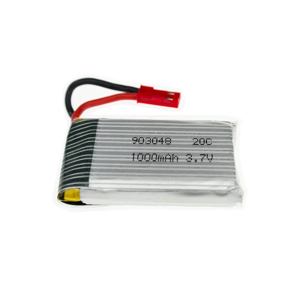 3 7 V Lipo 1000mAh 20C JST Drone 6 шт батареи с зеленым зарядным кабелем Набор для RC H11D HQ898 Quadcopter