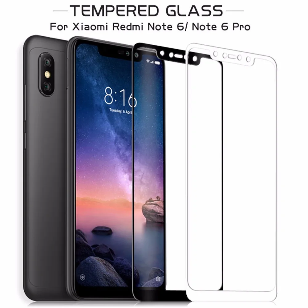 Защитное стекло с полным покрытием для Xiaomi Redmi 6 Pro 2.5D защитная пленка экрана 7 7A K20