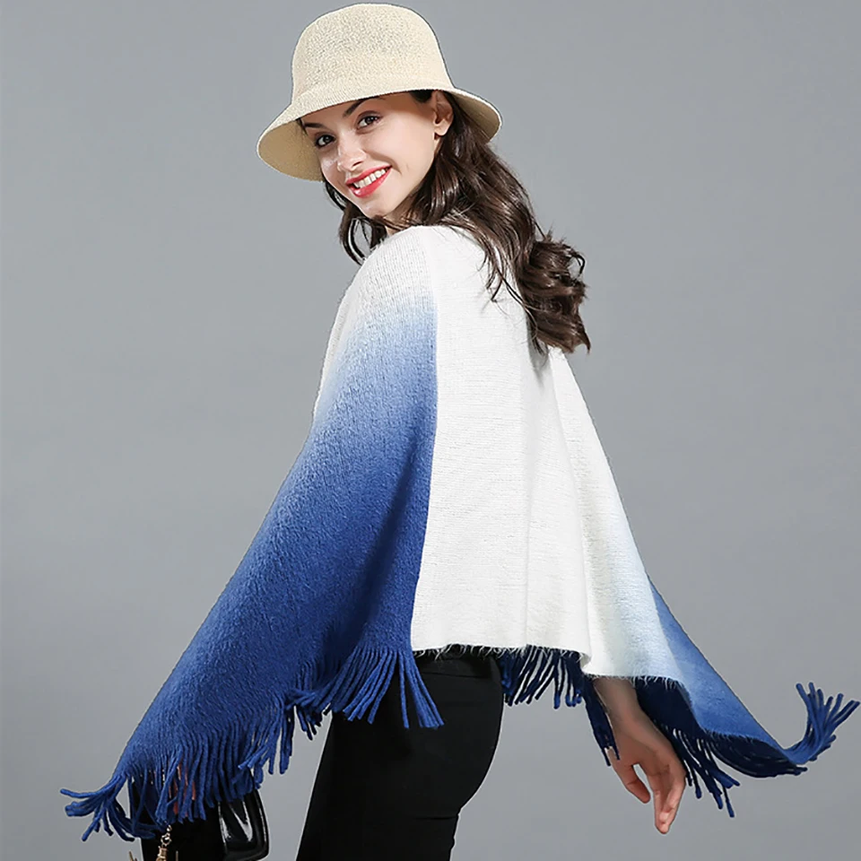 Yangdoudou накидка с бахромой для женщин рукав летучая мышь Европа Америка Новинка