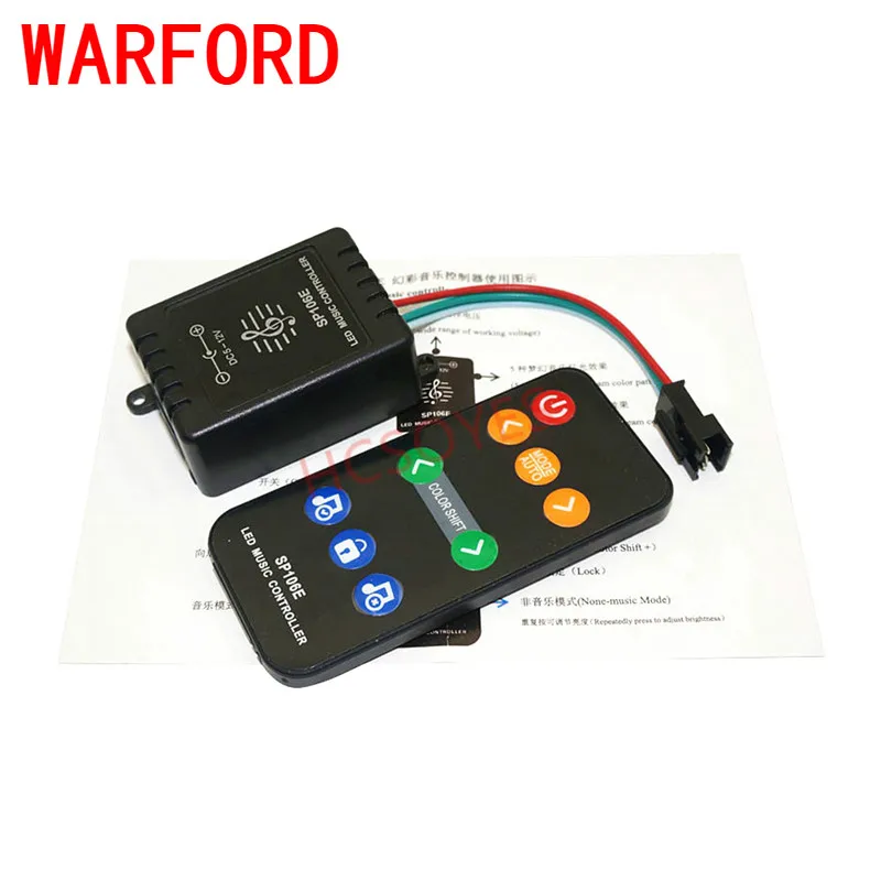 SP106E 9keys LED Music Controller DC5V-12V WS2811 /WS2812B /6812 /1903/6803 Magic tape digital colorful music controller | Лампы и