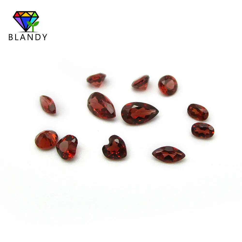 

Free Shipping 3x3-7x7mm Heart Cut Loose Red Color Natural Gems AAAAA Red Garnet Stone For DIY Jewelry