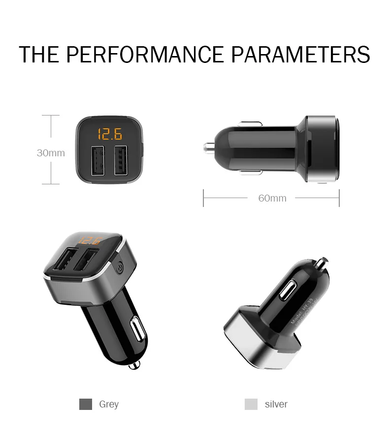 Мини Автомобильное зарядное устройство 3.1A KORSEED Dual USB для быстрой зарядки телефона