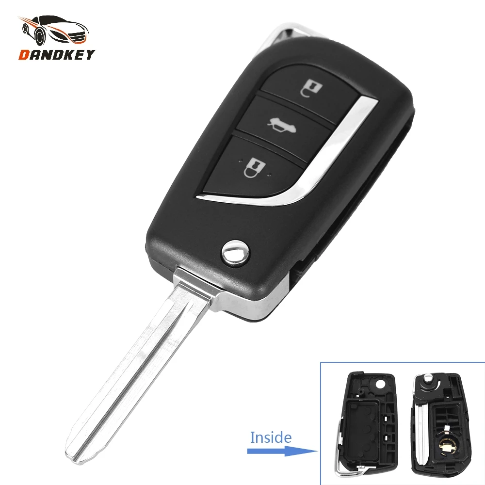 Dandkey складной ключ с 3 кнопками для Toyota Corolla EX Toy43|case for|case casecase remote |