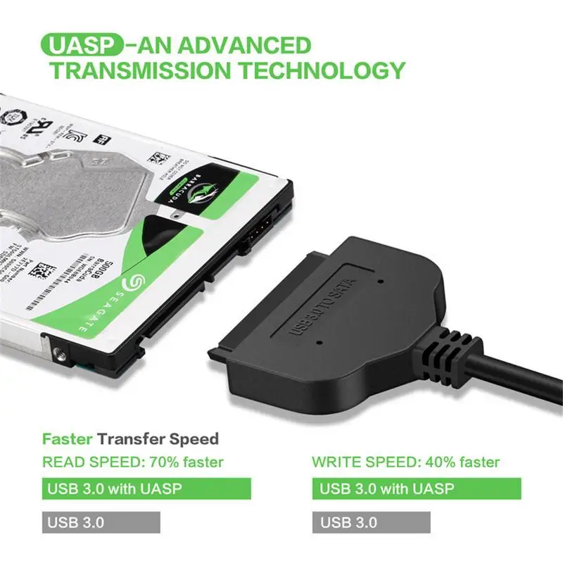 Переходник с USB 3 0 на SATA 22 Pin для жестких дисков 2 5 дюйма|Компьютерные кабели и