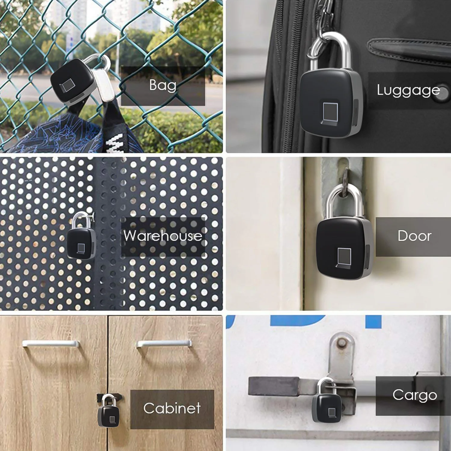 USB Перезаряжаемый смарт-замок без ключа с защитой от отпечатков пальцев IP65