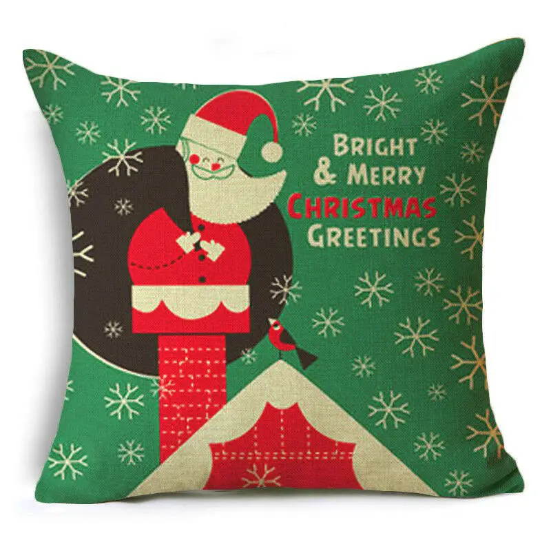 

Christmas Style Cotton Linen Pillow Case Throw Cushion CaseHome Gifts Single Sides Printing pillow