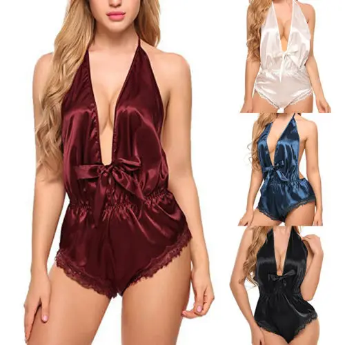 XXL размера плюс женское сексуальное кружевное атласное нижнее белье с v образным