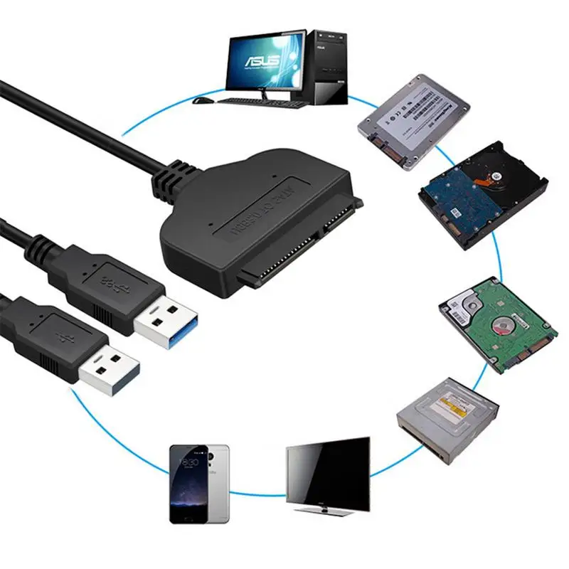 Переходник с USB 3 0 на SATA 22 Pin для жестких дисков 2 5 дюйма|Компьютерные кабели и