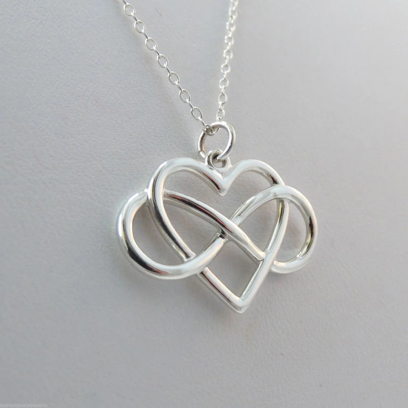 Модное женское ожерелье с подвеской Infinity Love серебряное покрытие|Ожерелья