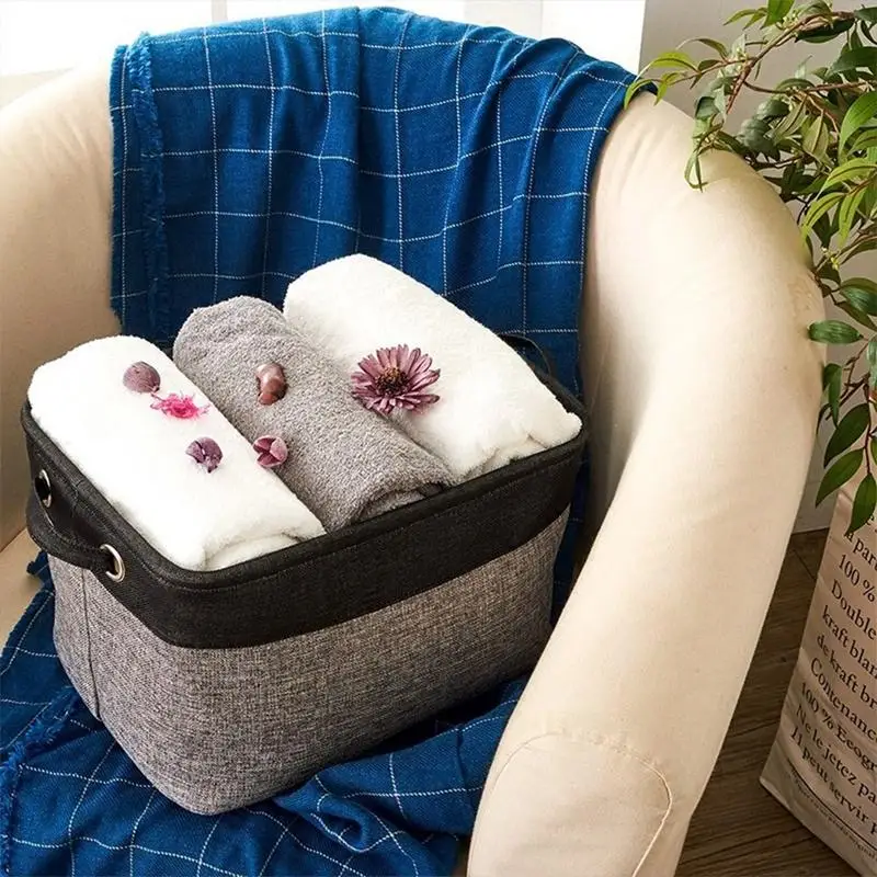 Большая корзина для хранения Набор 3 Pack большой прямоугольный из ткани имитация