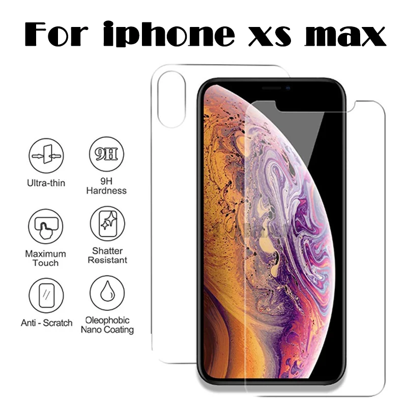 Закаленное стекло для iphone XS Max защитная пленка на передний и задний экран XR