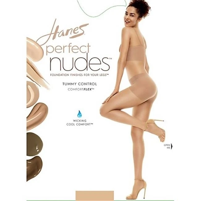 Hanes 617914138790 Perfect Nudes Run Resistant Tummy control Girl короткие чулочно носочные изделия Buff & Nude